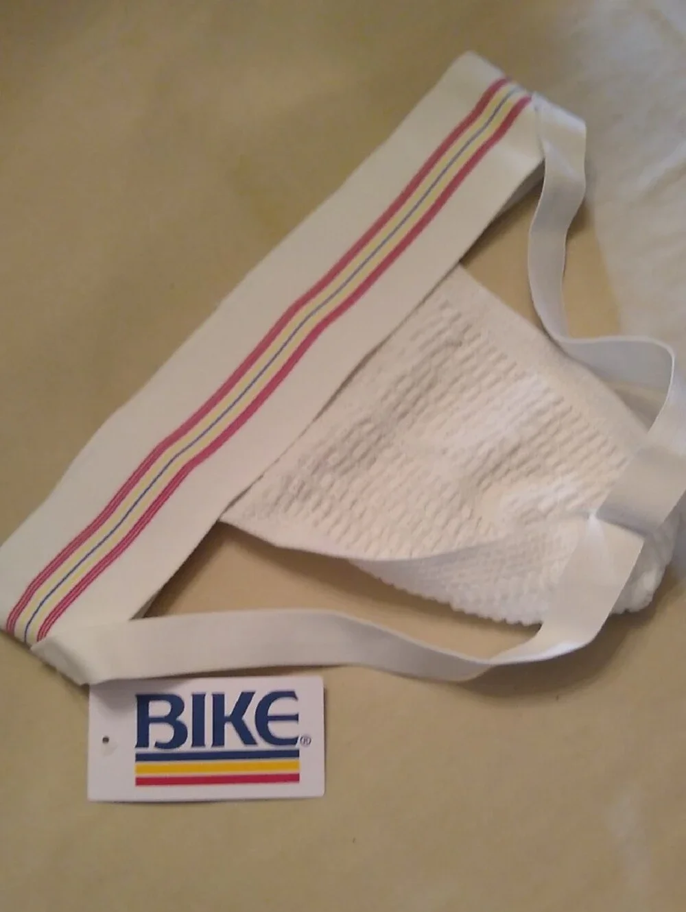 BIKE  Old School Men’s Jock Supportive Athletic Jockstrap with Striped Waistband